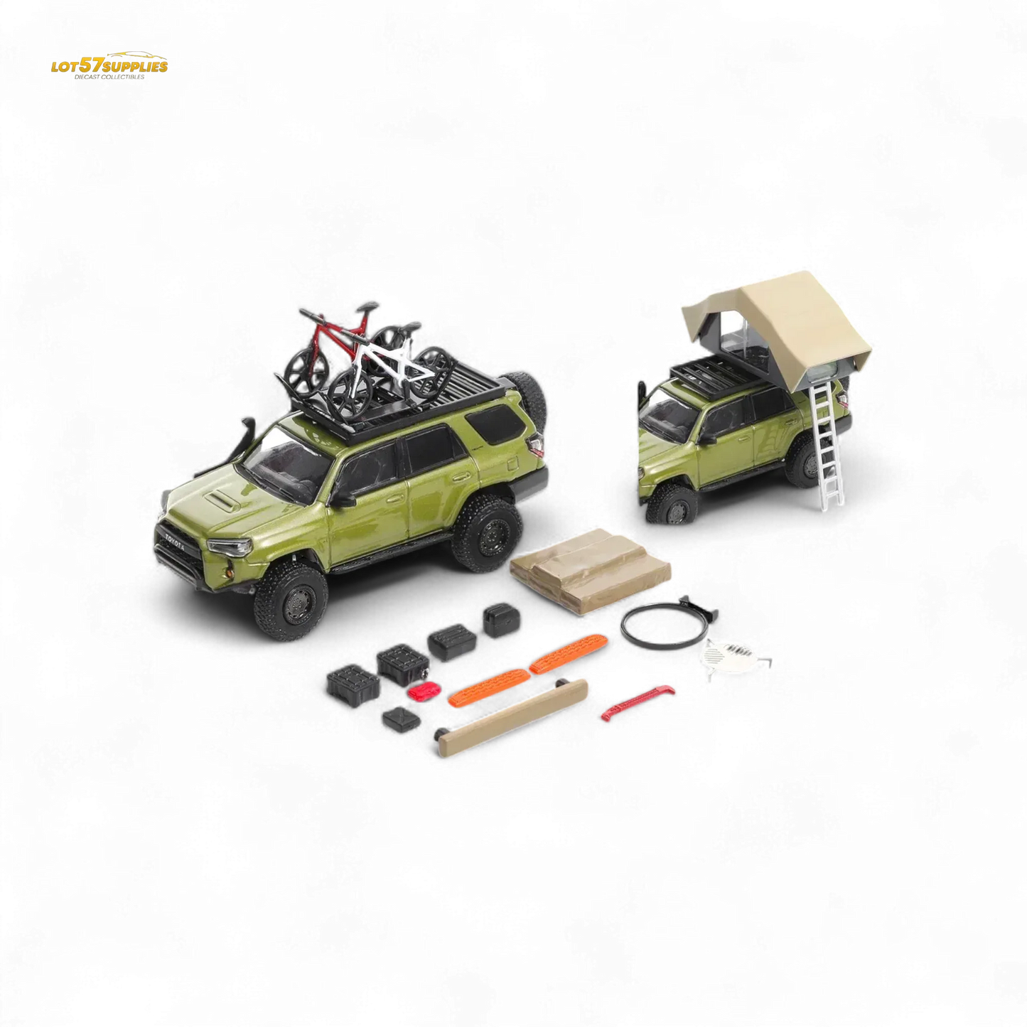 GCD Toyota Super Overlord Light Modified Version 4 Runner - Olive Green 1:64 - ToylandEU