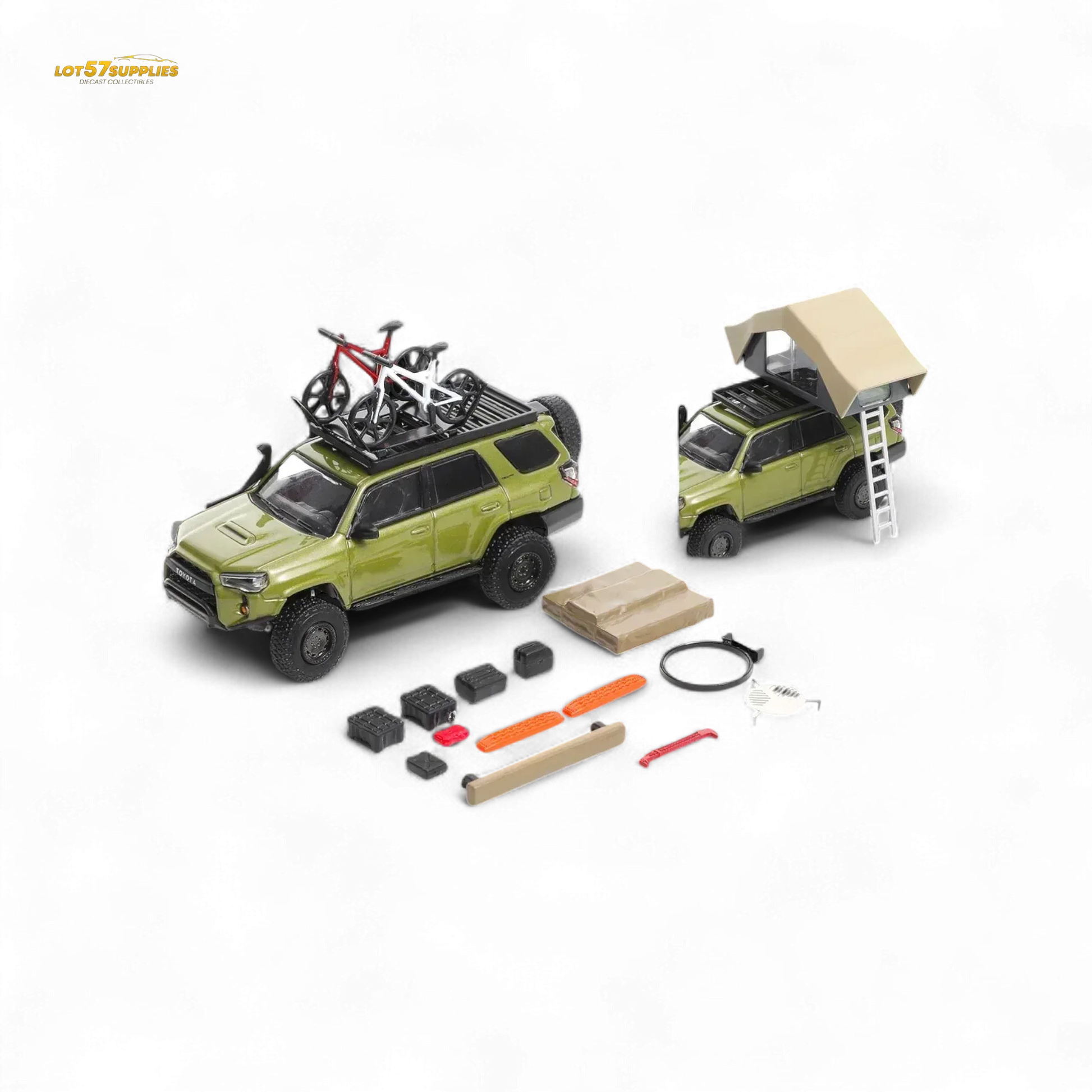 GCD Toyota Super Overlord Light Modified Version 4 Runner - Olive Green 1:64 - ToylandEU