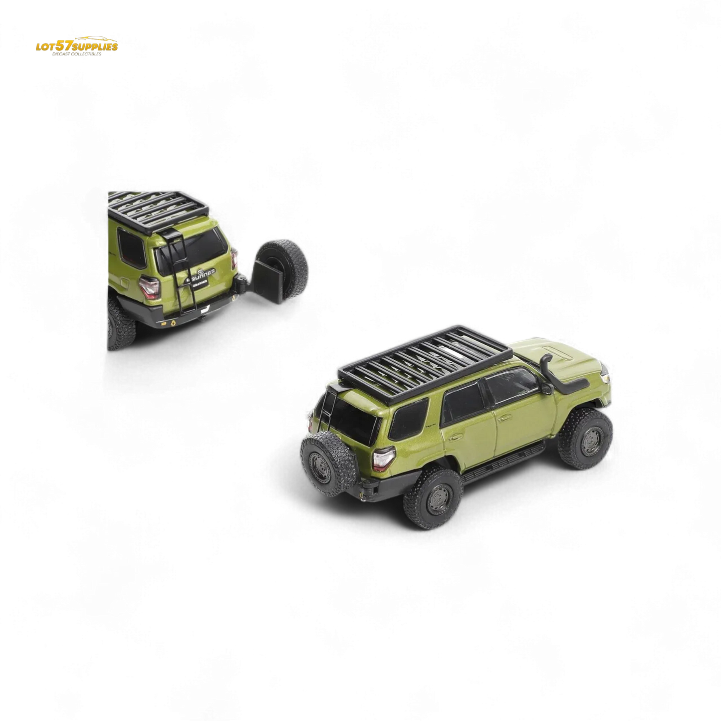 GCD Toyota Super Overlord Light Modified Version 4 Runner - Olive Green 1:64 - ToylandEU