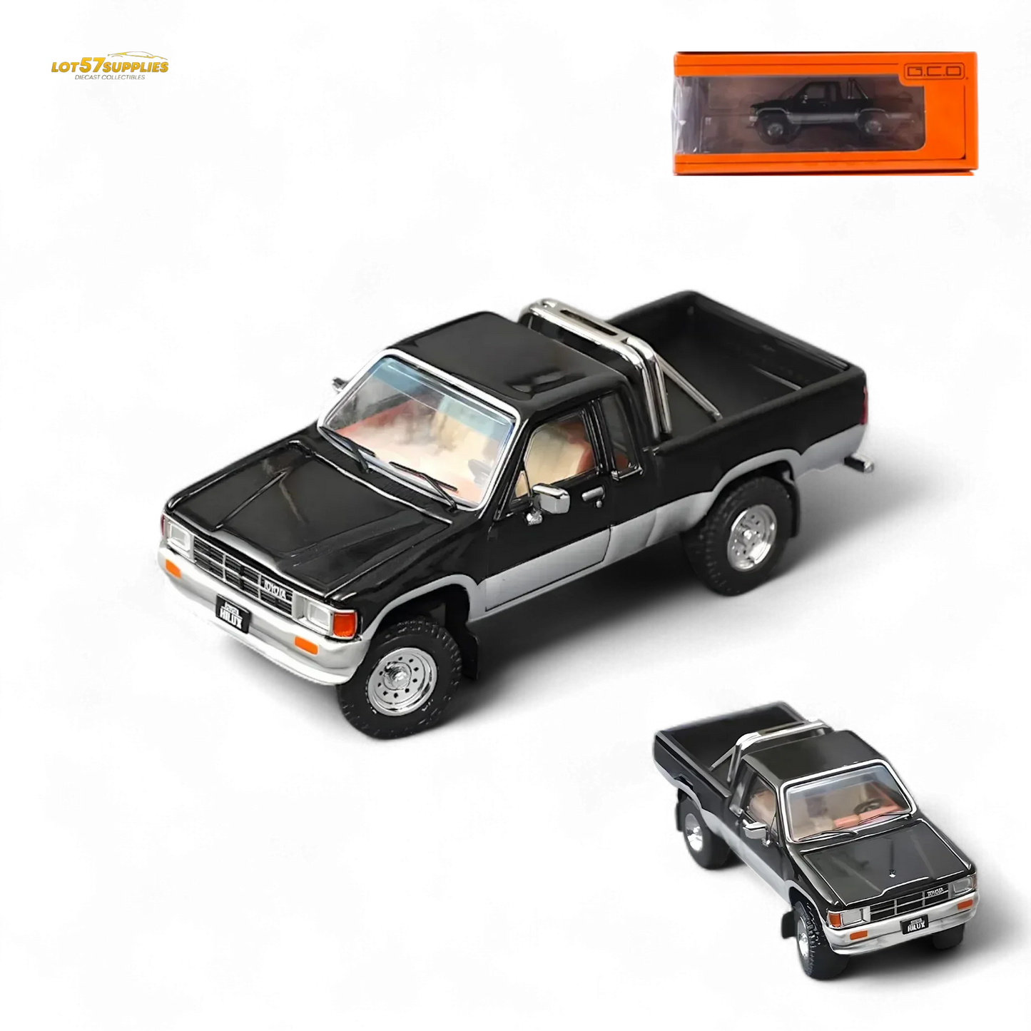 GCD Toyota Hilax SR5 in Black silver 1:64 KS-062-515 - ToylandEU