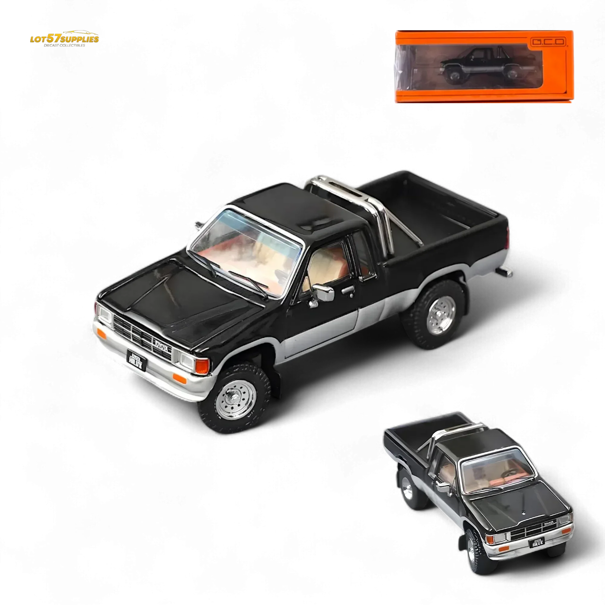 GCD Toyota Hilax SR5 in Black silver 1:64 KS-062-515 - ToylandEU
