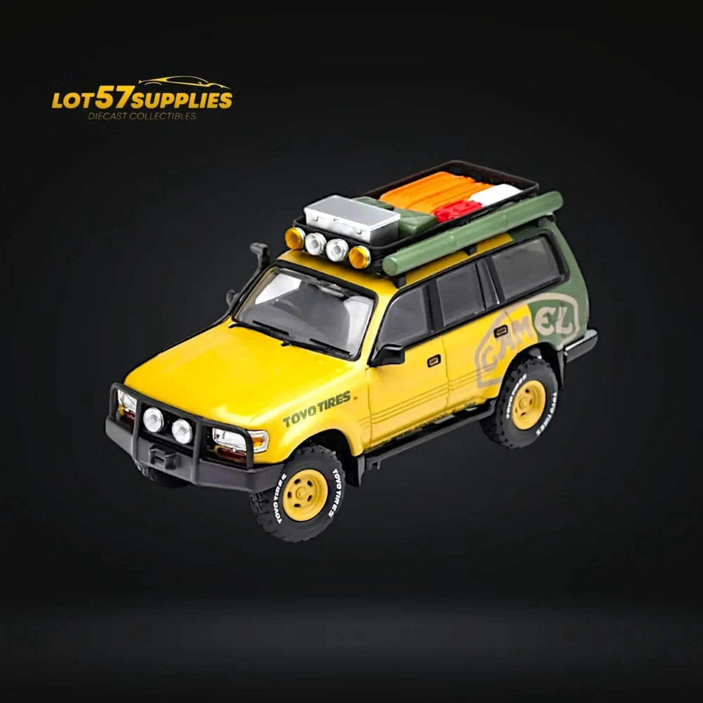 GCD Toyota Land Cruiser LC80 Camel Cup Version With Accessories 1:64 - ToylandEU