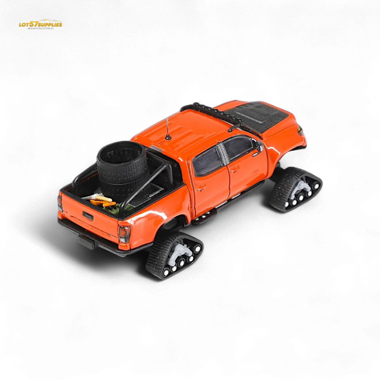 GCD Toyota TACOMA in Orange Red & 3PMSF Tires 1:64 - ToylandEU