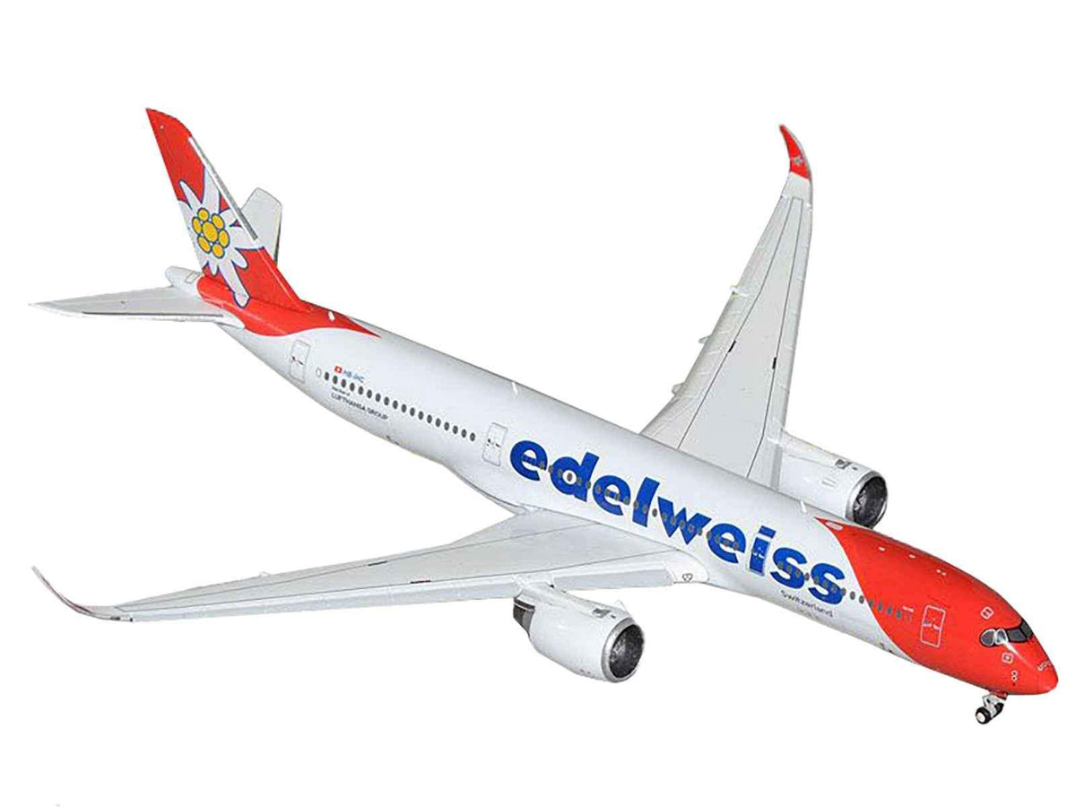 Airbus A350-900 Commercial Aircraft with Flaps Down Configuration | 1/400 Diecast Aircraft Model | GeminiJets | Edelweiss Air Series