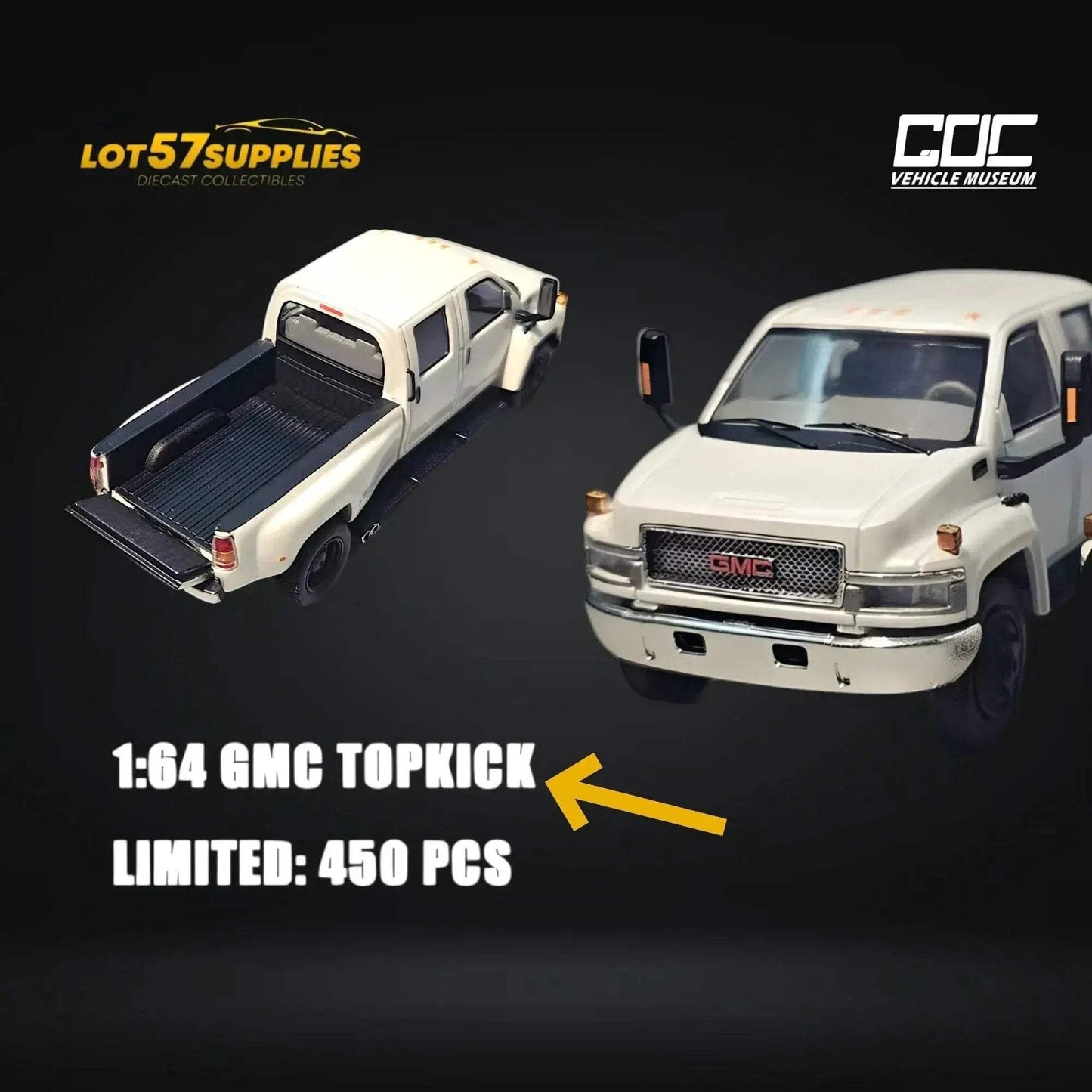 GOC GMC TOPKICK Pickup White 1:64 - Limited to 450 Pcs - ToylandEU