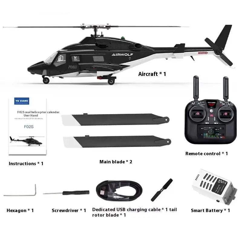 Flying Wolf Helicopter F02S Remote Control Model Aircraft Automatic Return GPS Intelligent Satellite Positioning Model Helicopte - ToylandEU