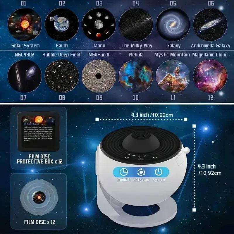 Galaxy Projector Night Light 12-In-1 Cosmic Sky Show - ToylandEU