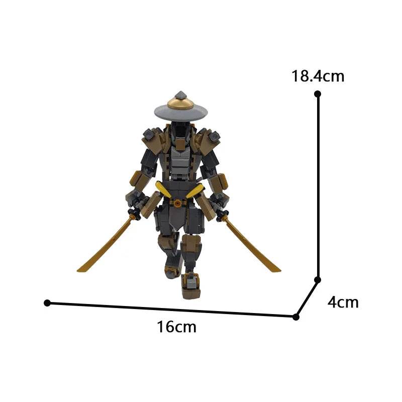 Game Swordsman Battle Mech Building Blocks MOC Black Ronin - ToylandEU