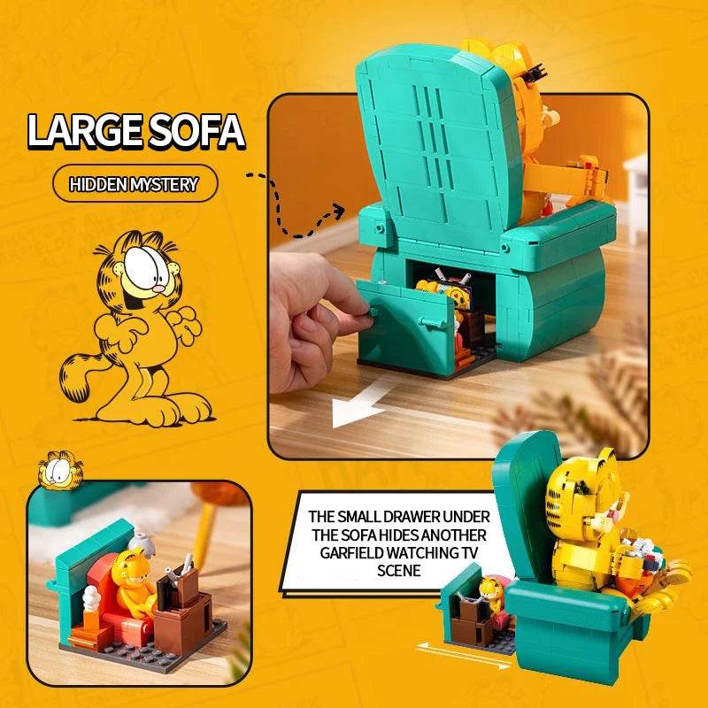 Garfield Building Blocks Sofa Set With Mini Figures Model - ToylandEU