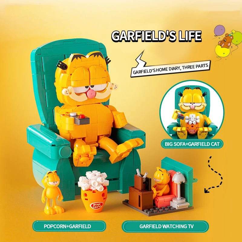 Garfield Building Blocks Sofa Set With Mini Figures Model - ToylandEU