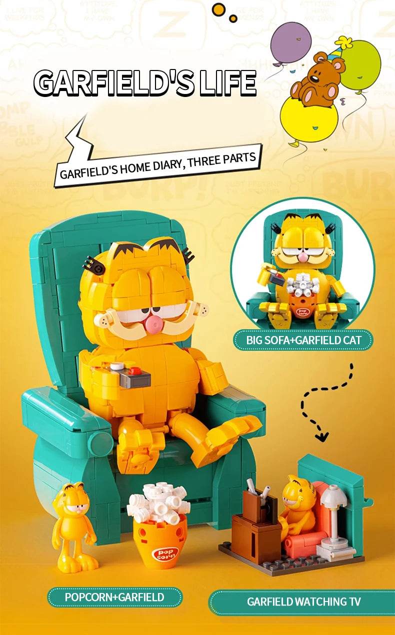 Garfield Building Blocks Sofa Set With Mini Figures Model - ToylandEU