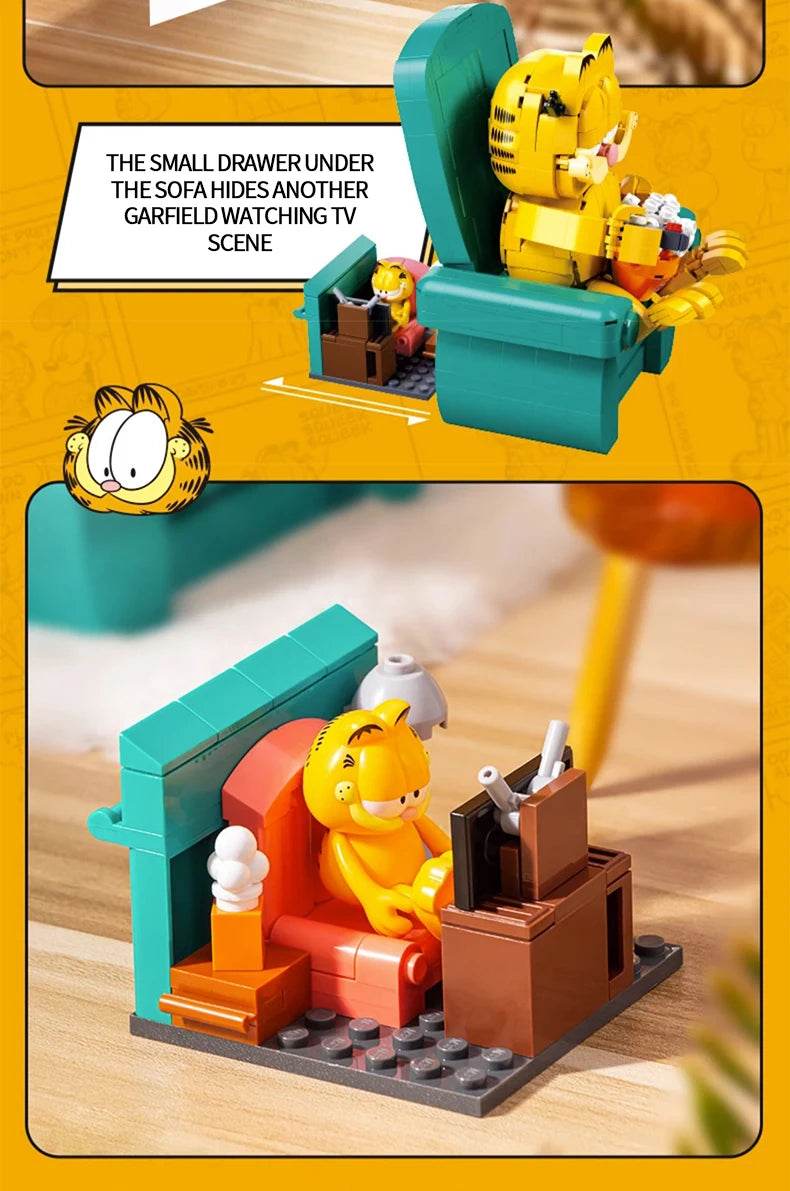 Garfield Building Blocks Sofa Set With Mini Figures Model - ToylandEU