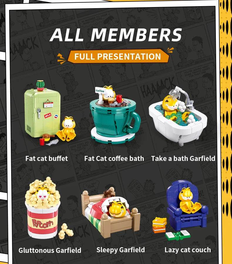 Garfield Life Theme Building Blocks Anime Figure Set For Kids - ToylandEU