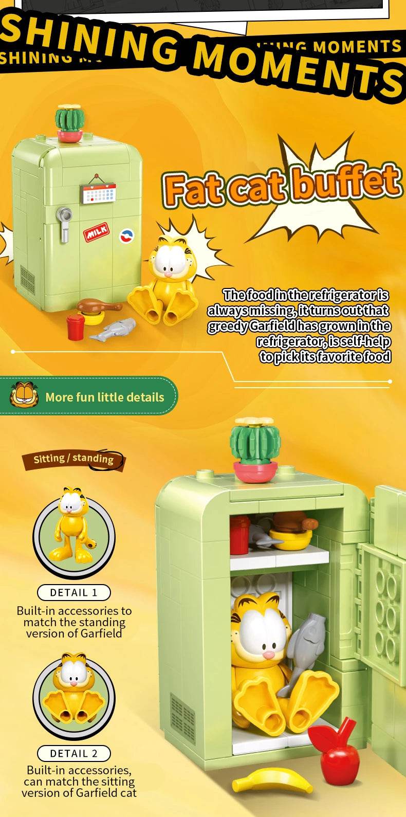 Garfield Life Theme Building Blocks Anime Figure Set For Kids - ToylandEU