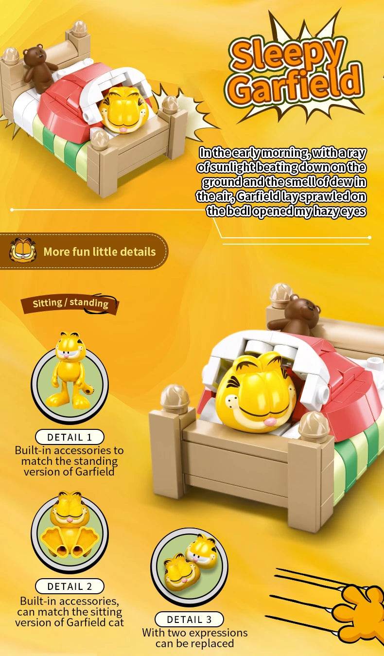 Garfield Life Theme Building Blocks Anime Figure Set For Kids - ToylandEU
