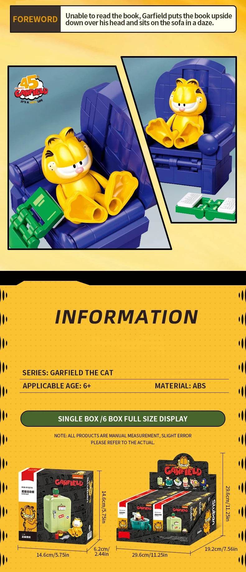 Garfield Life Theme Building Blocks Anime Figure Set For Kids - ToylandEU