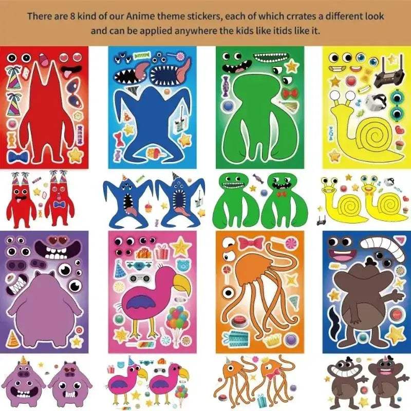 Garten Of Banban DIY Puzzle Stickers Kids Make Face Fun - ToylandEU