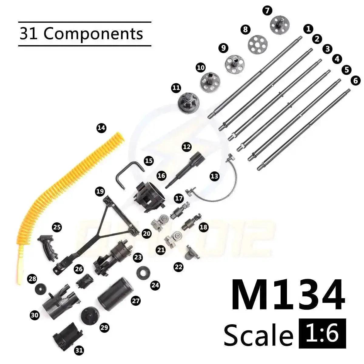  Gatling 4D Assembly Toy Gun 1:6 M134 Minigun Toy Gun -  ToylandEU™