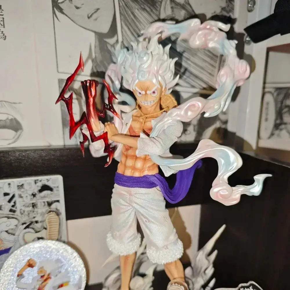 Gear 5 Monkey D. Luffy Anime Figure, One Piece Figure Nika Luffy Action Figurine PVC Statue 25 CM - ToylandEU