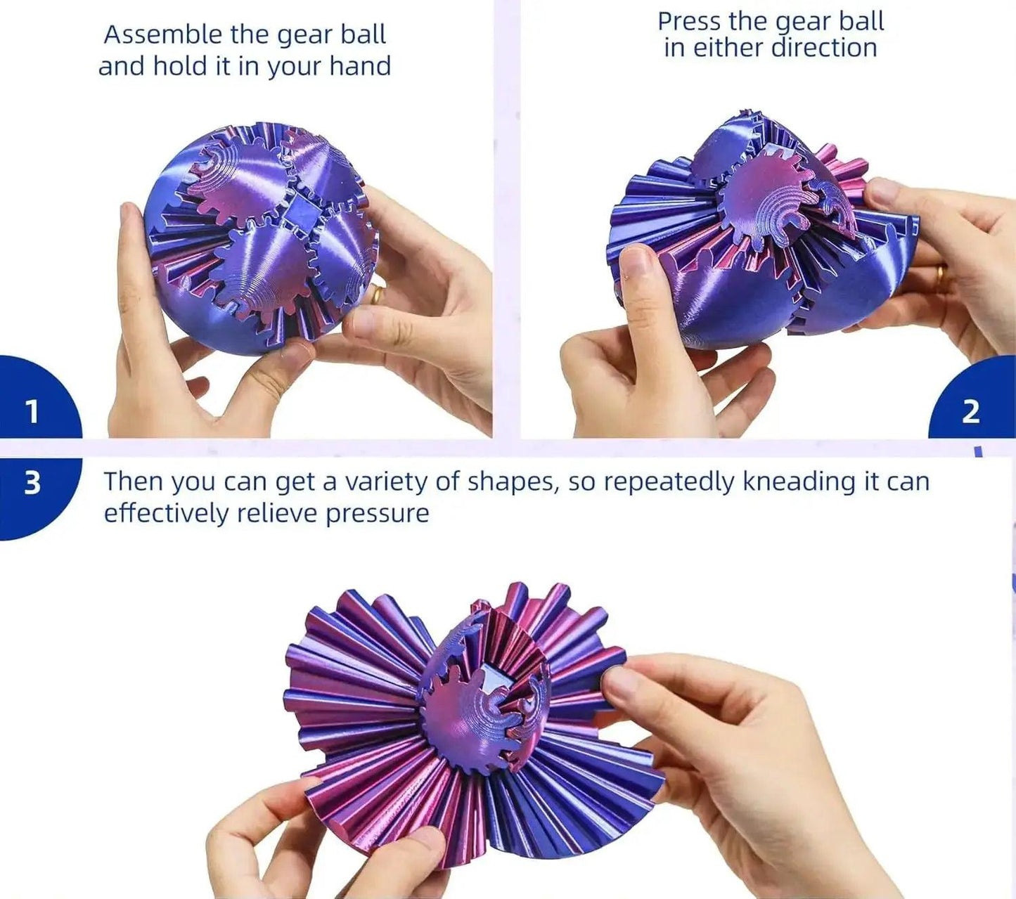  Gear Ball 3D Printed Fidget Toy Durable Stress Relief -  ToylandEU™