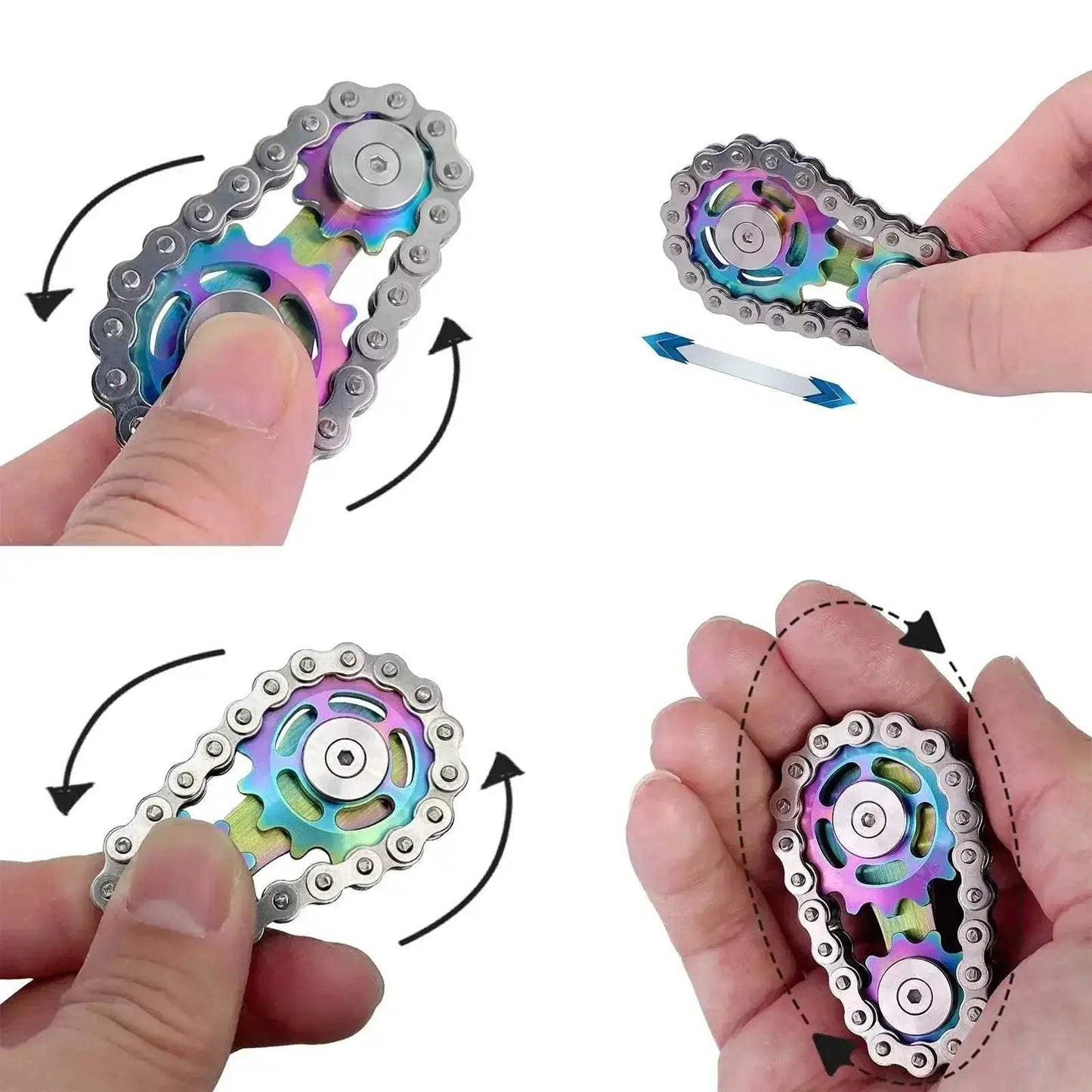 Gear Chain Gyro Fingertip Toy Metal Sprockets Spinner - ToylandEU
