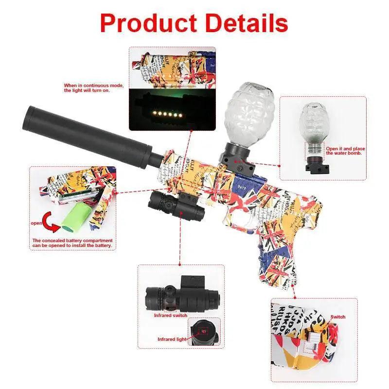  Electric Gel Ball Blaster Gun, Rechargeable Speed Firing -  ToylandEU™