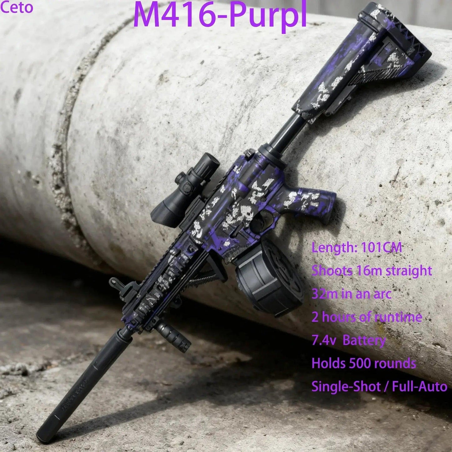  M416 Gel Blaster Full Auto Electric Toy Gun Long Range -  ToylandEU™