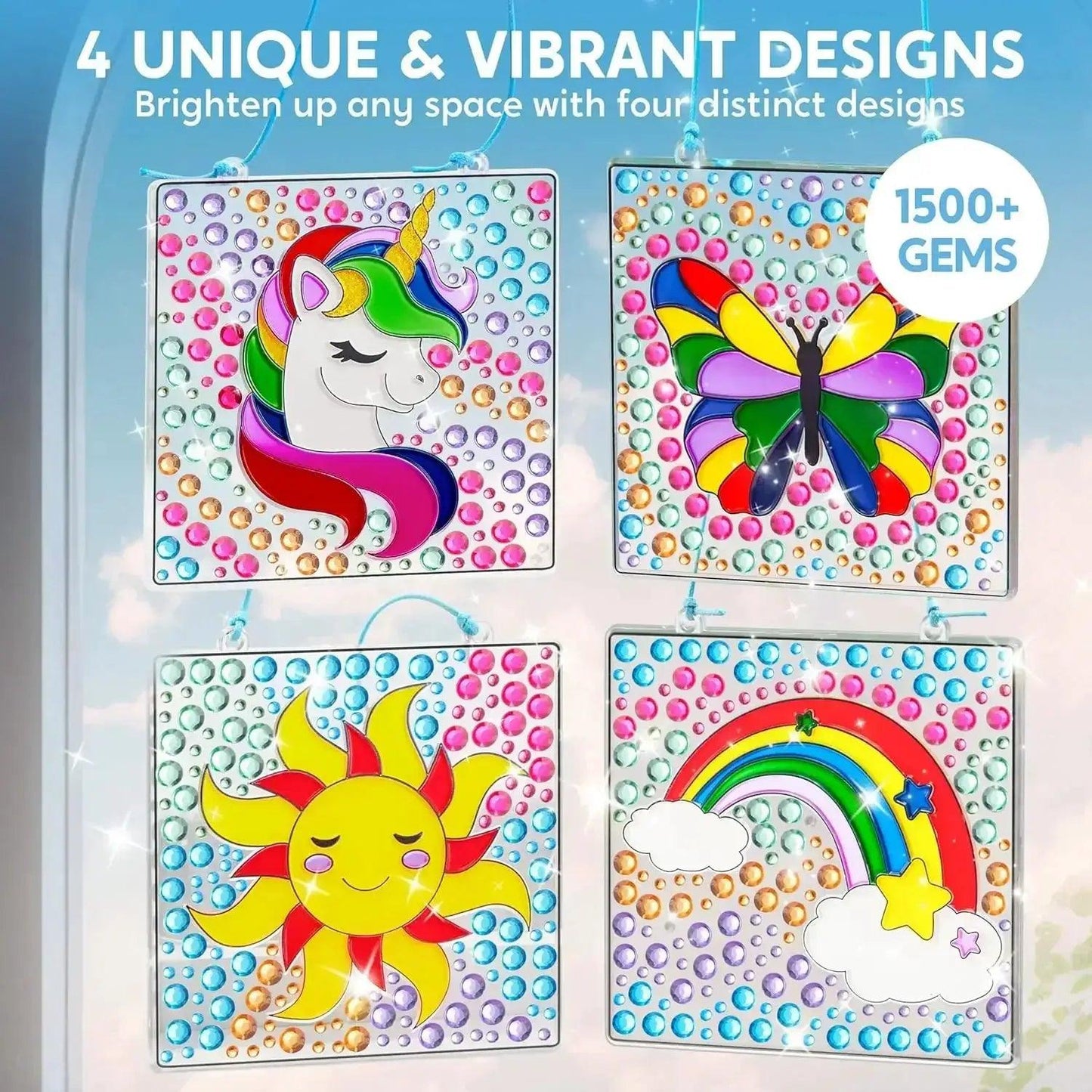  Gem Suncatcher Window Art Set 4 Designs For Kids -  ToylandEU™
