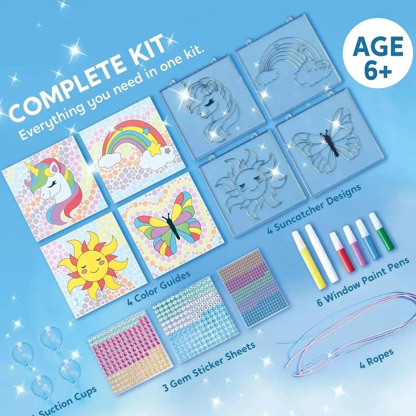  Gem Suncatcher Window Art Set 4 Designs For Kids -  ToylandEU™