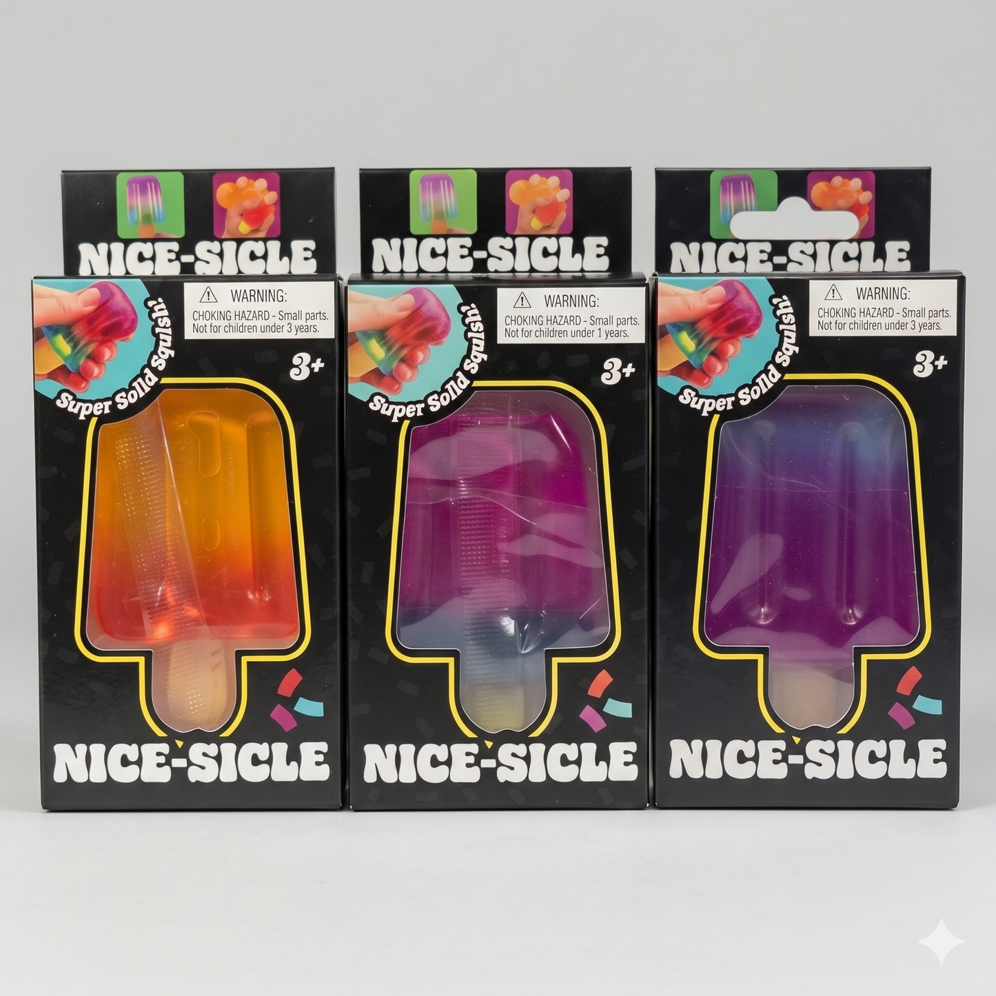 Gelatin Squish Toy Set | Three Pack | Ice Pop Inspired Colors | Multicolor