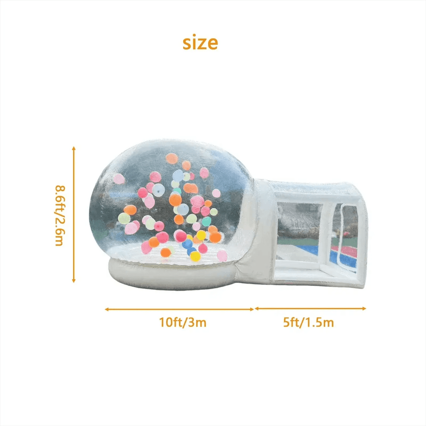  Generic 10ft Inflatable Bubble House With Trampoline And Clear Dome PVC Includes Blower -  ToylandEU™