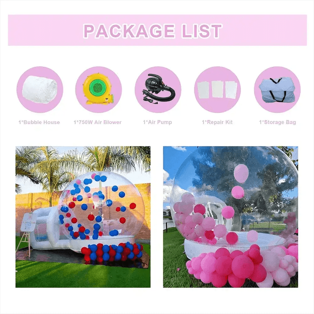  Generic 10ft Inflatable Bubble House With Trampoline And Clear Dome PVC Includes Blower -  ToylandEU™