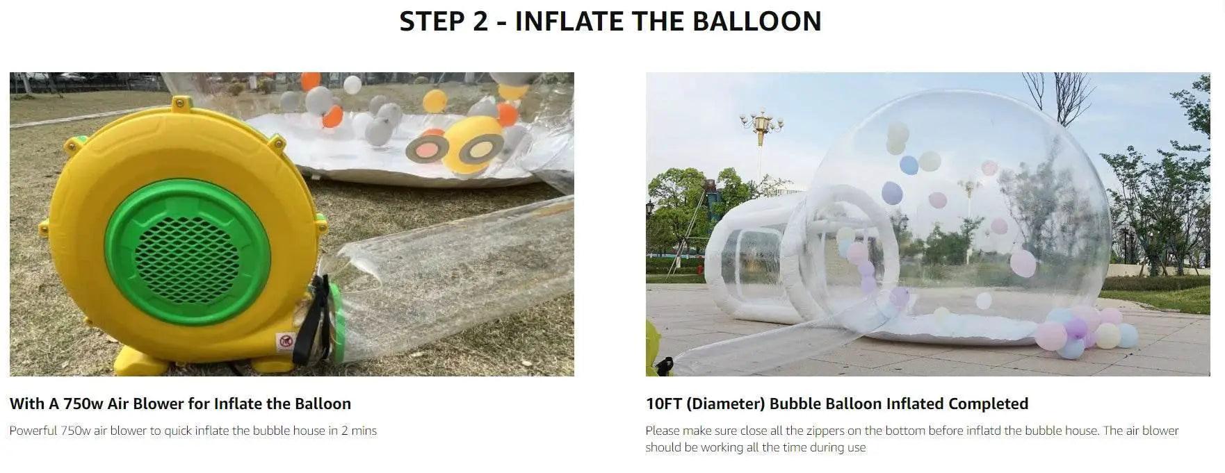  Generic 10ft Inflatable Bubble House With Trampoline And Clear Dome PVC Includes Blower -  ToylandEU™