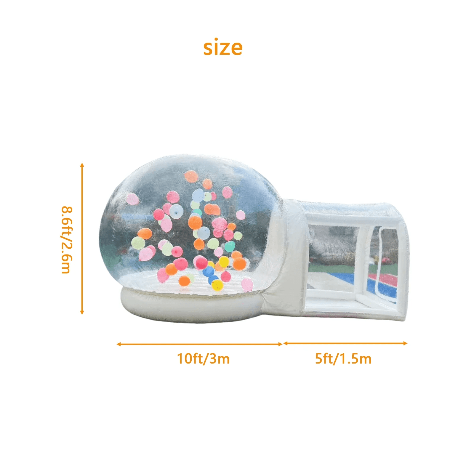 10FT Inflatable Bubble House with Trampoline and Clear Dome - PVC Material, Includes Blower, Free Shipping for Parties - ToylandEU