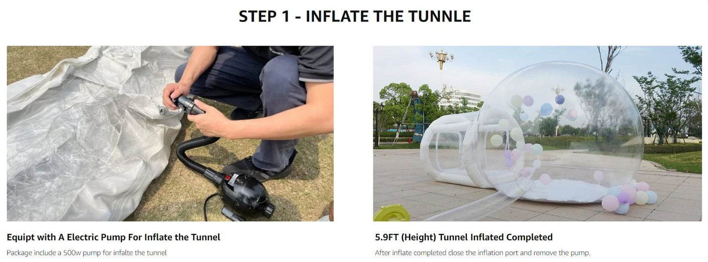 10FT Inflatable Bubble House with Trampoline and Clear Dome - PVC Material, Includes Blower, Free Shipping for Parties - ToylandEU