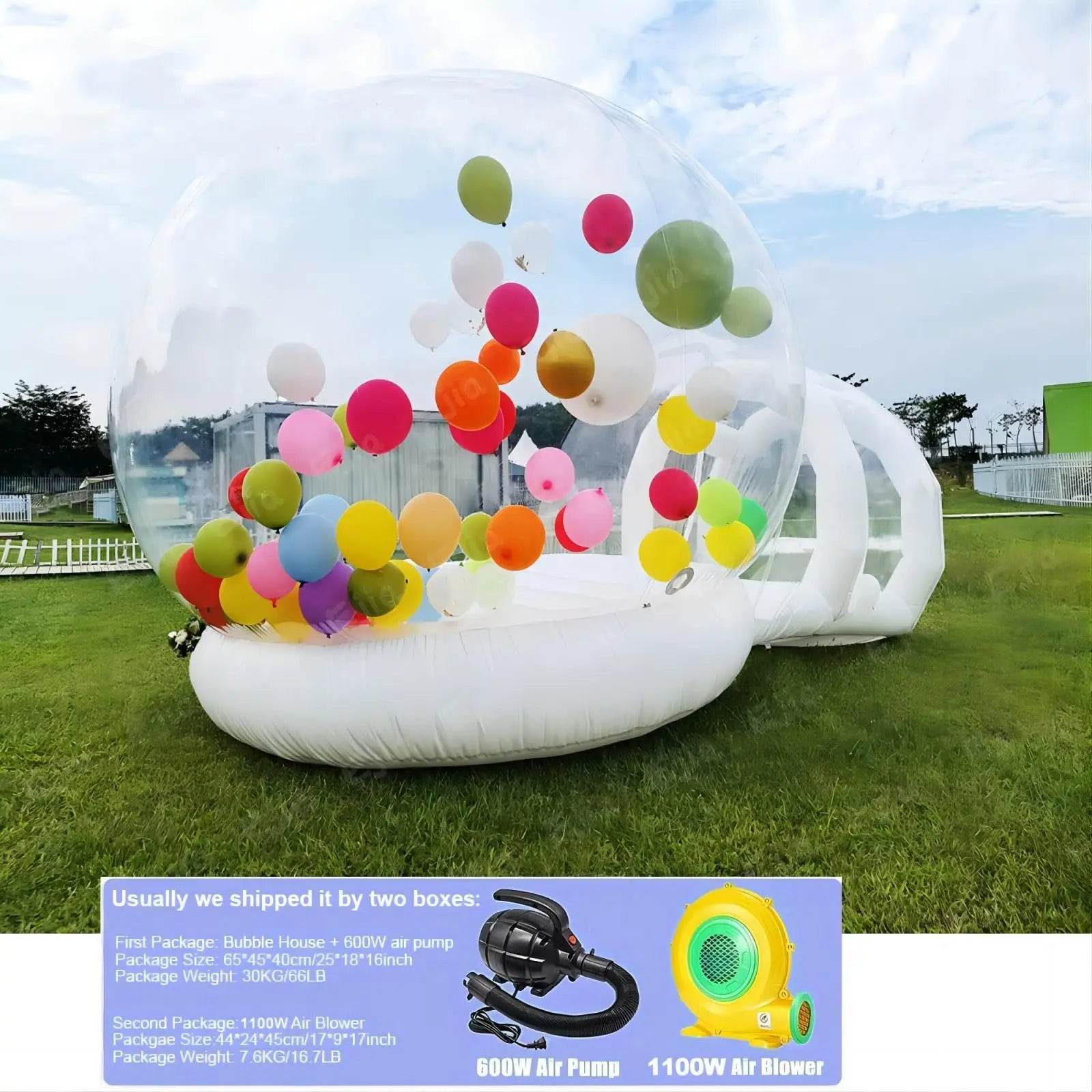 10FT Inflatable Bubble House with Trampoline and Clear Dome - PVC Material, Includes Blower, Free Shipping for Parties - ToylandEU