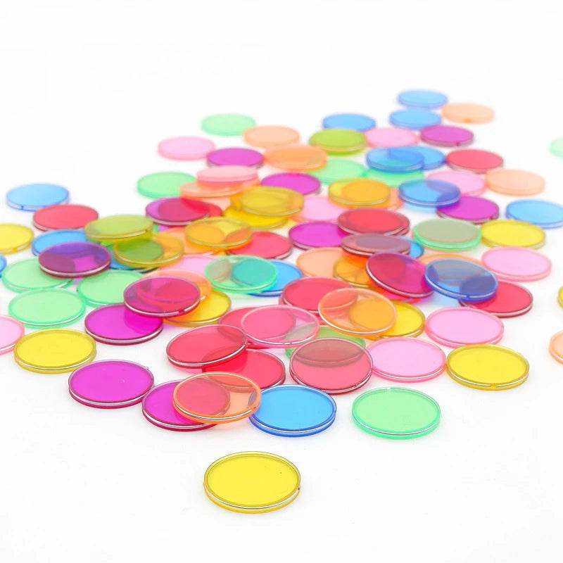 100PCS Plastic Color Magnetic Circular Sheets for Science Physics Montessori Learning - ToylandEU