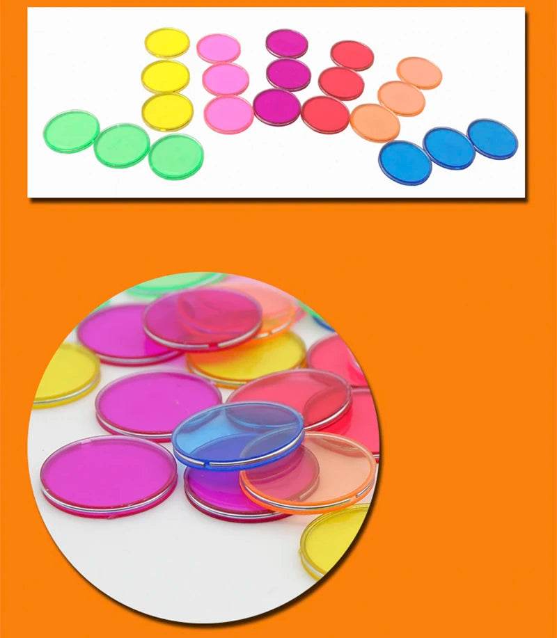 100PCS Plastic Color Magnetic Circular Sheets for Science Physics Montessori Learning - ToylandEU