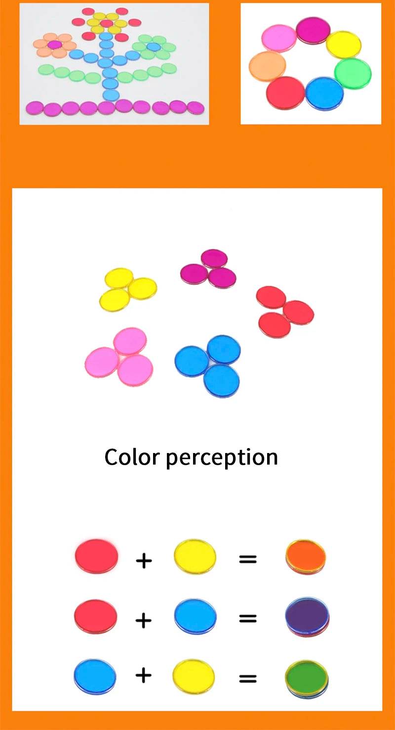 100PCS Plastic Color Magnetic Circular Sheets for Science Physics Montessori Learning - ToylandEU