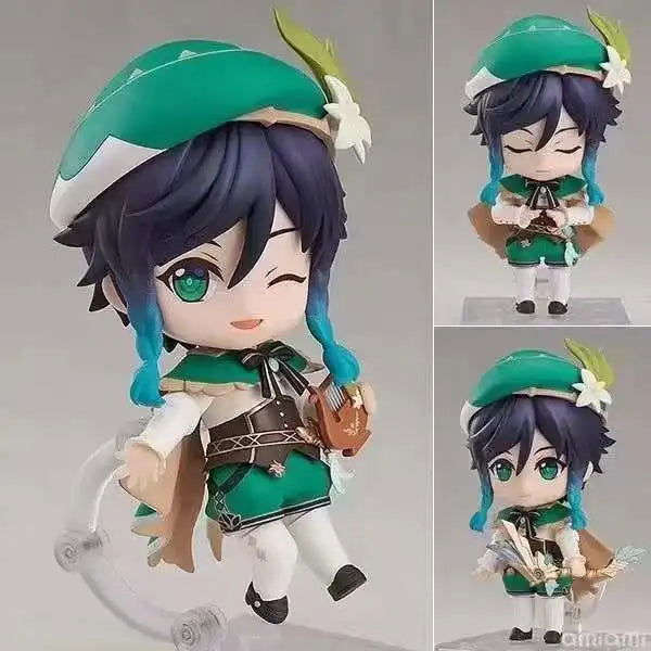  Genshin Impact Kawaii Mini Figurines, Lumine, Aether, Barbatos, Cute Chibi Action Figures Collector Toys 10 cm 