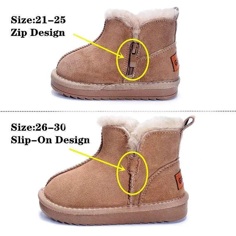  Genuine Leather Winter Boots For Kids Warm Plush -  ToylandEU™
