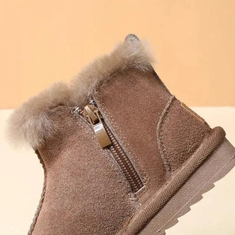  Genuine Leather Winter Boots For Kids Warm Plush -  ToylandEU™