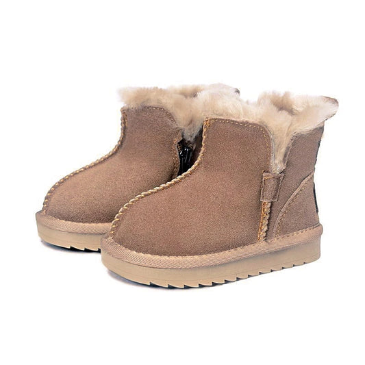 Genuine Leather Winter Snow Boots For Kids Warm Plush - ToylandEU