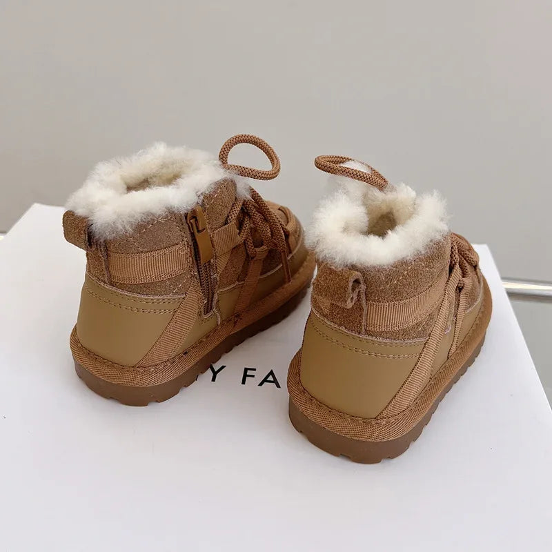 Genuine Leather Winter Snow Boots For Toddlers Non Slip - ToylandEU