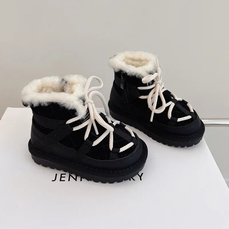 Genuine Leather Winter Snow Boots For Toddlers Non Slip - ToylandEU
