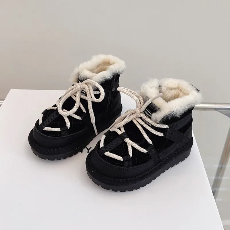 Genuine Leather Winter Snow Boots For Toddlers Non Slip - ToylandEU