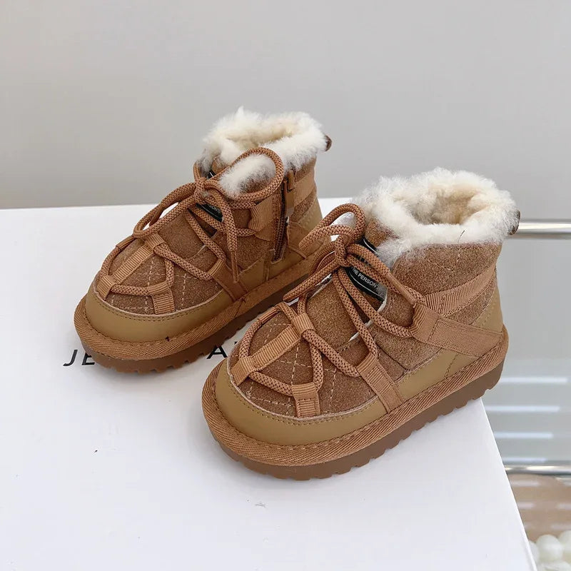 Genuine Leather Winter Snow Boots For Toddlers Non Slip - ToylandEU