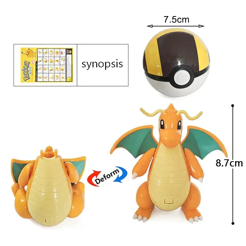 Genuine Pokeball Deformation Toys Pikachu Mewtwo Figures - ToylandEU