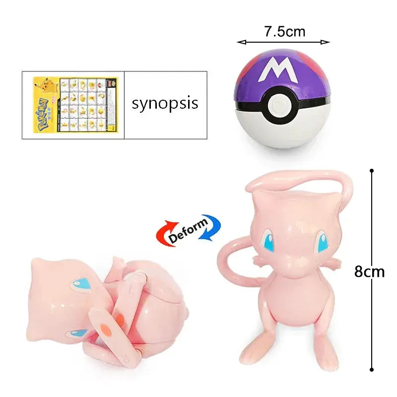 Genuine Pokeball Deformation Toys Pikachu Mewtwo Figures - ToylandEU