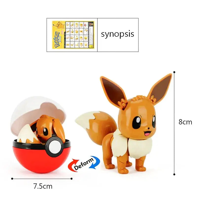 Genuine Pokeball Deformation Toys Pikachu Mewtwo Figures - ToylandEU